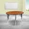 Flash Furniture Round 47.5 W, 48 L, 30.25 H, Chrome, Laminate, Particleboard, Steel, Wood Grain XU-GRP-A48-HCIRC-OAK-T-A-GG - alternate 1
